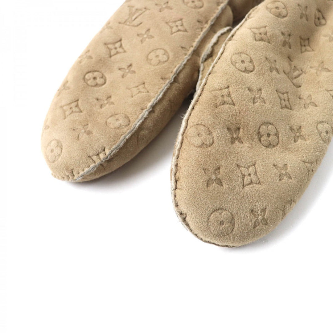 LOUIS VUITTON gloves M76453 Main: Sheep leather beige Muff Sharlingram Women Used Authentic