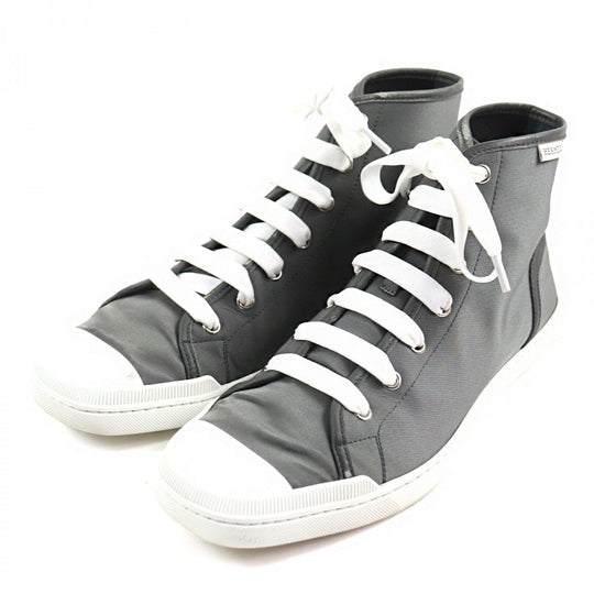 HERMES High cut sneakers Main: Nylon Gray white Express mens 42.5 Used Authentic