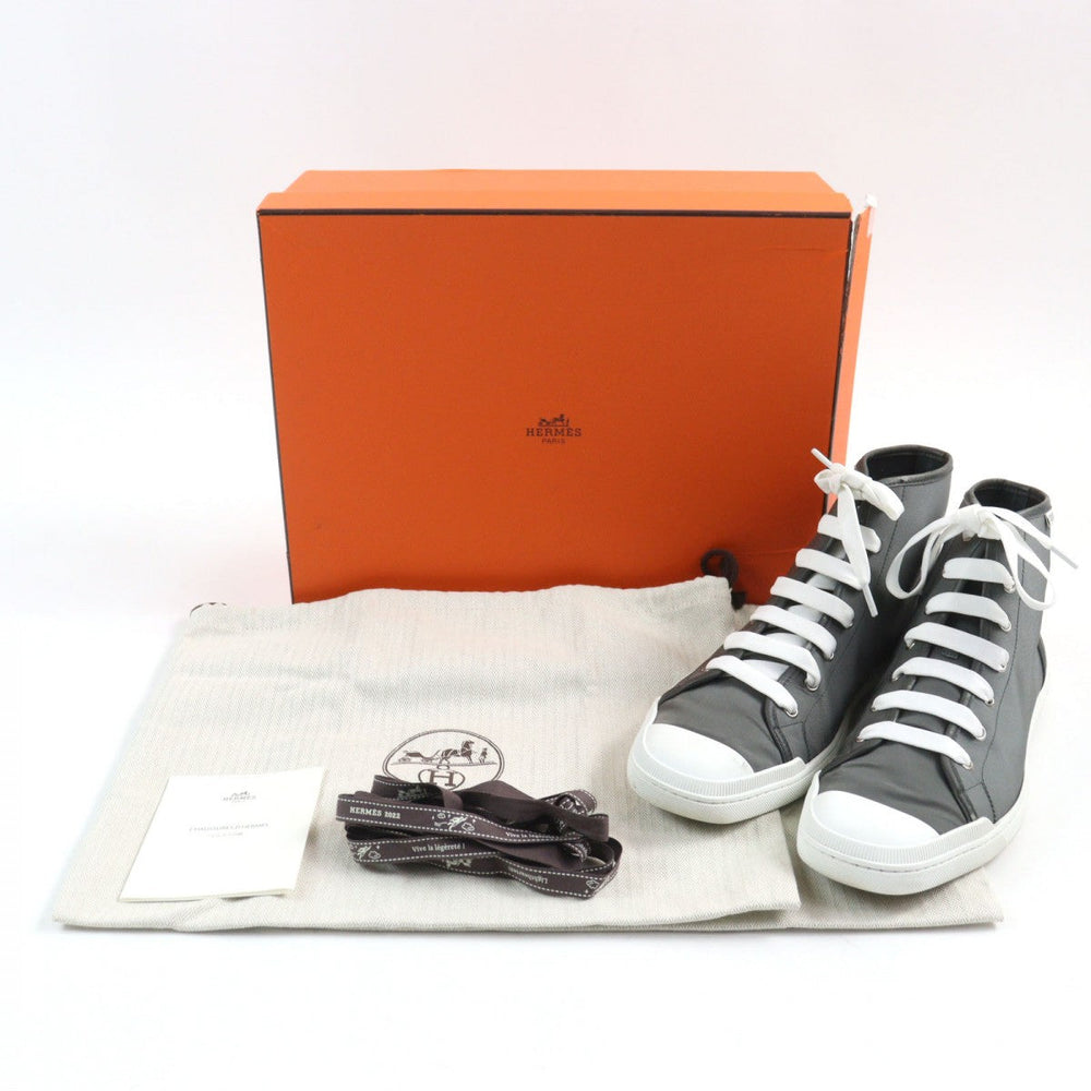 HERMES High cut sneakers Main: Nylon Gray white Express mens 42.5 Used Authentic