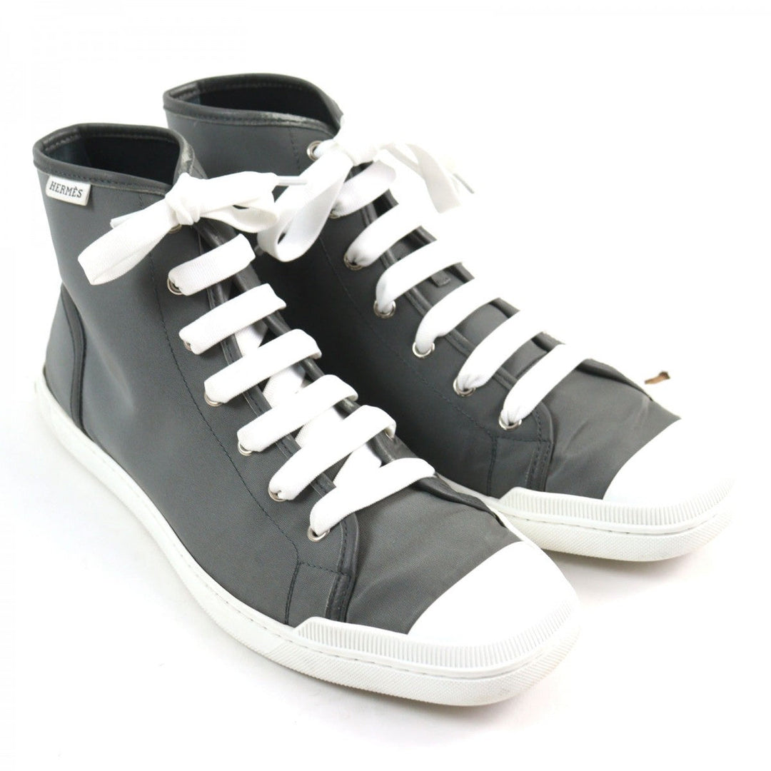 HERMES High cut sneakers Main: Nylon Gray white Express mens 42.5 Used Authentic