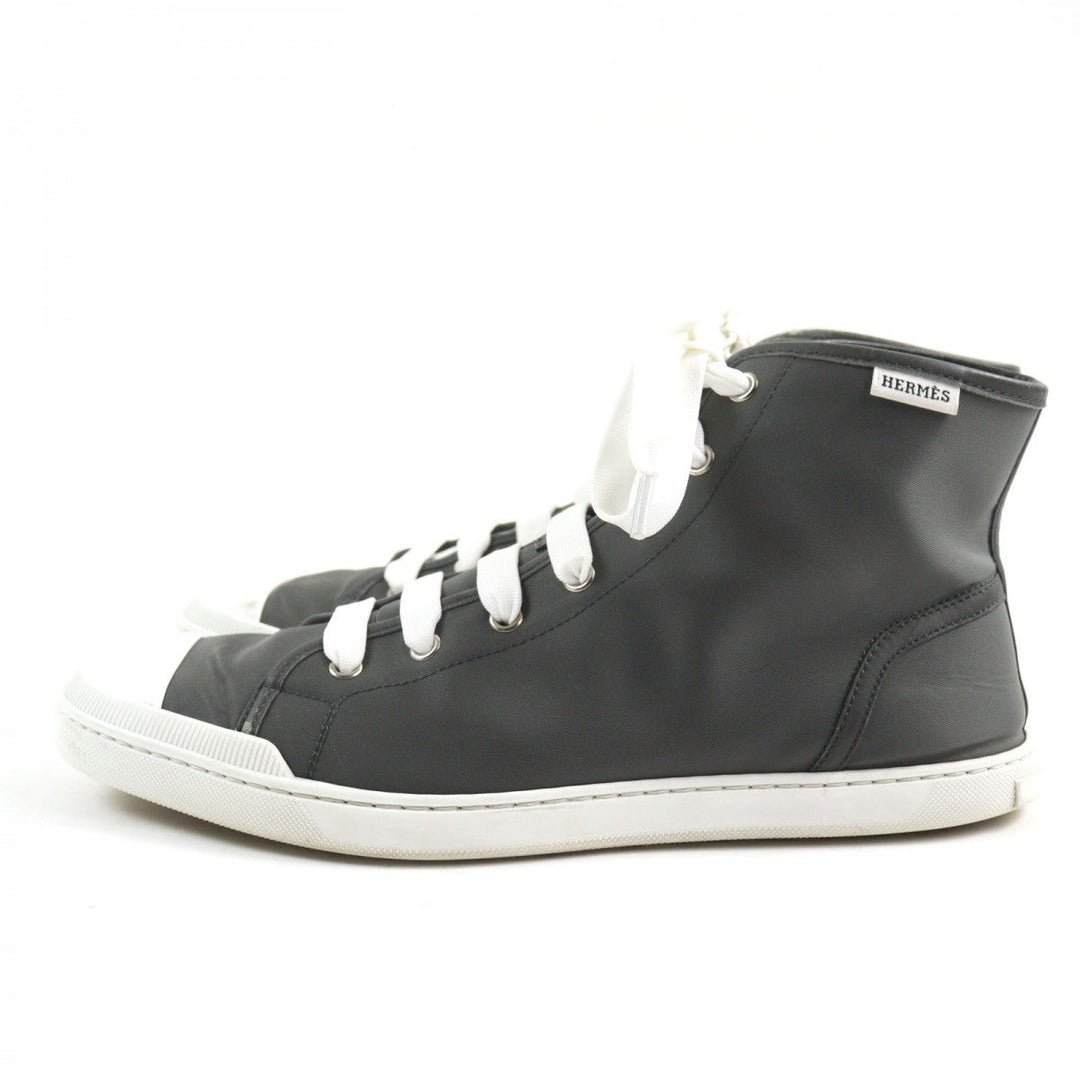 HERMES High cut sneakers Main: Nylon Gray white Express mens 42.5 Used Authentic