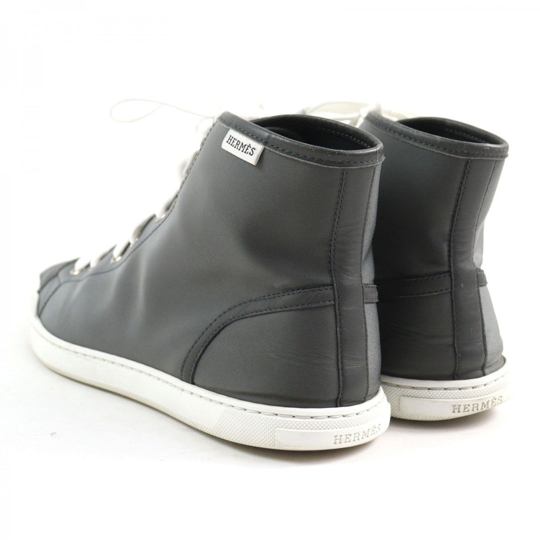 HERMES High cut sneakers Main: Nylon Gray white Express mens 42.5 Used Authentic