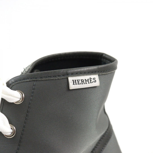 HERMES High cut sneakers Main: Nylon Gray white Express mens 42.5 Used Authentic