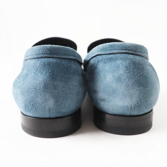 HERMES loafers 222067Z Main: Suede leather blue Women 38 Used Authentic