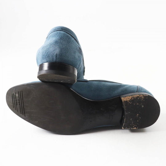 HERMES loafers 222067Z Main: Suede leather blue Women 38 Used Authentic