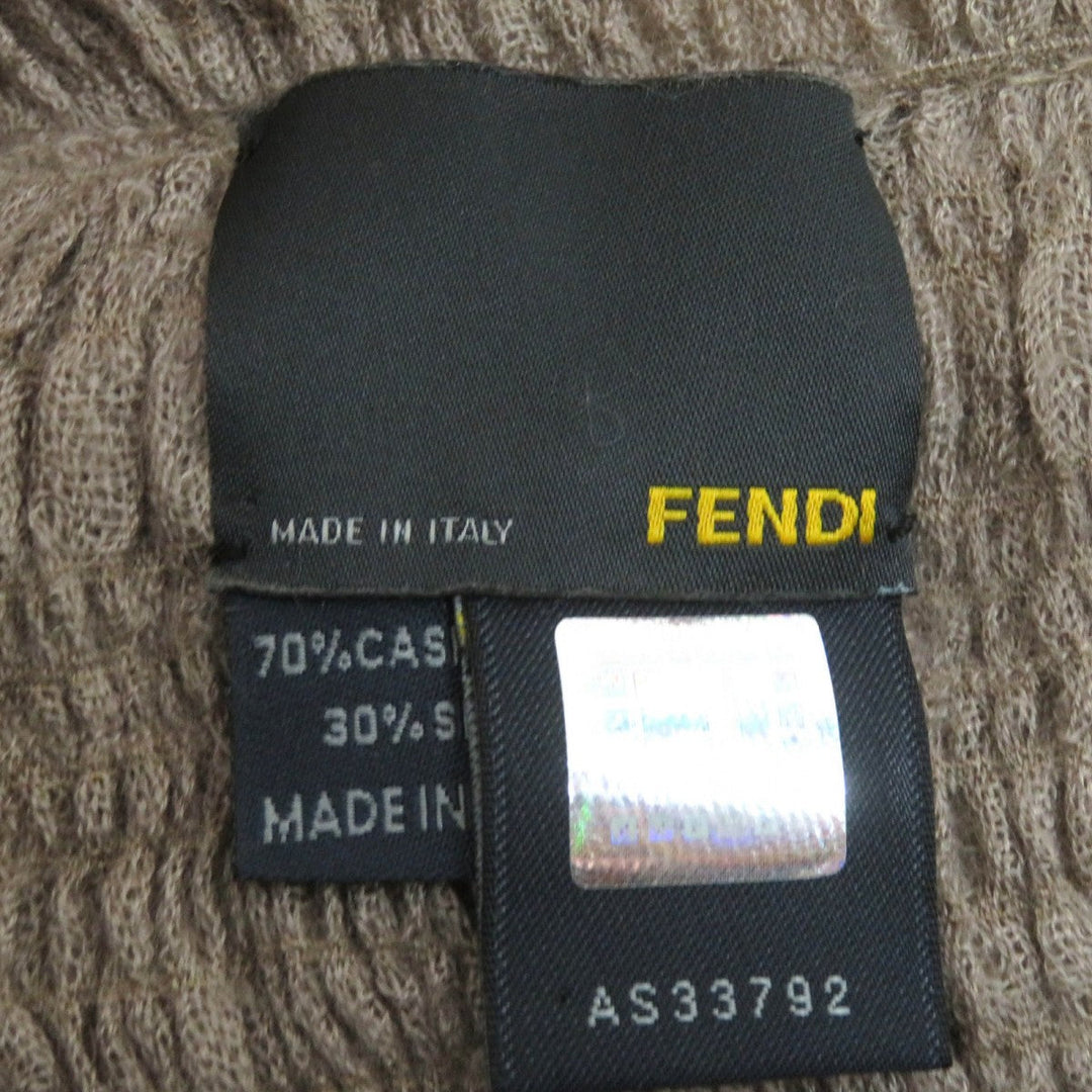 FENDI Stall Main: 70% cashmere, Main: 30% silk Beige type Women Used Authentic