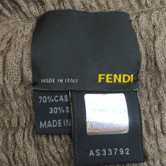 FENDI Stall Main: 70% cashmere, Main: 30% silk Beige type Women Used Authentic