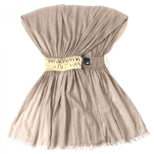 FENDI Stall Main: 70% cashmere, Main: 30% silk Beige type Women Used Authentic