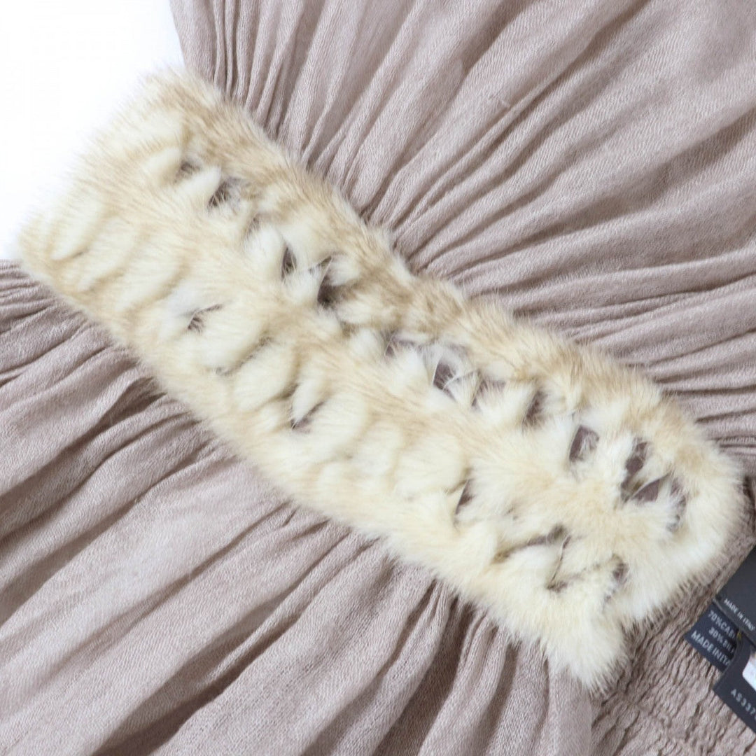 FENDI Stall Main: 70% cashmere, Main: 30% silk Beige type Women Used Authentic