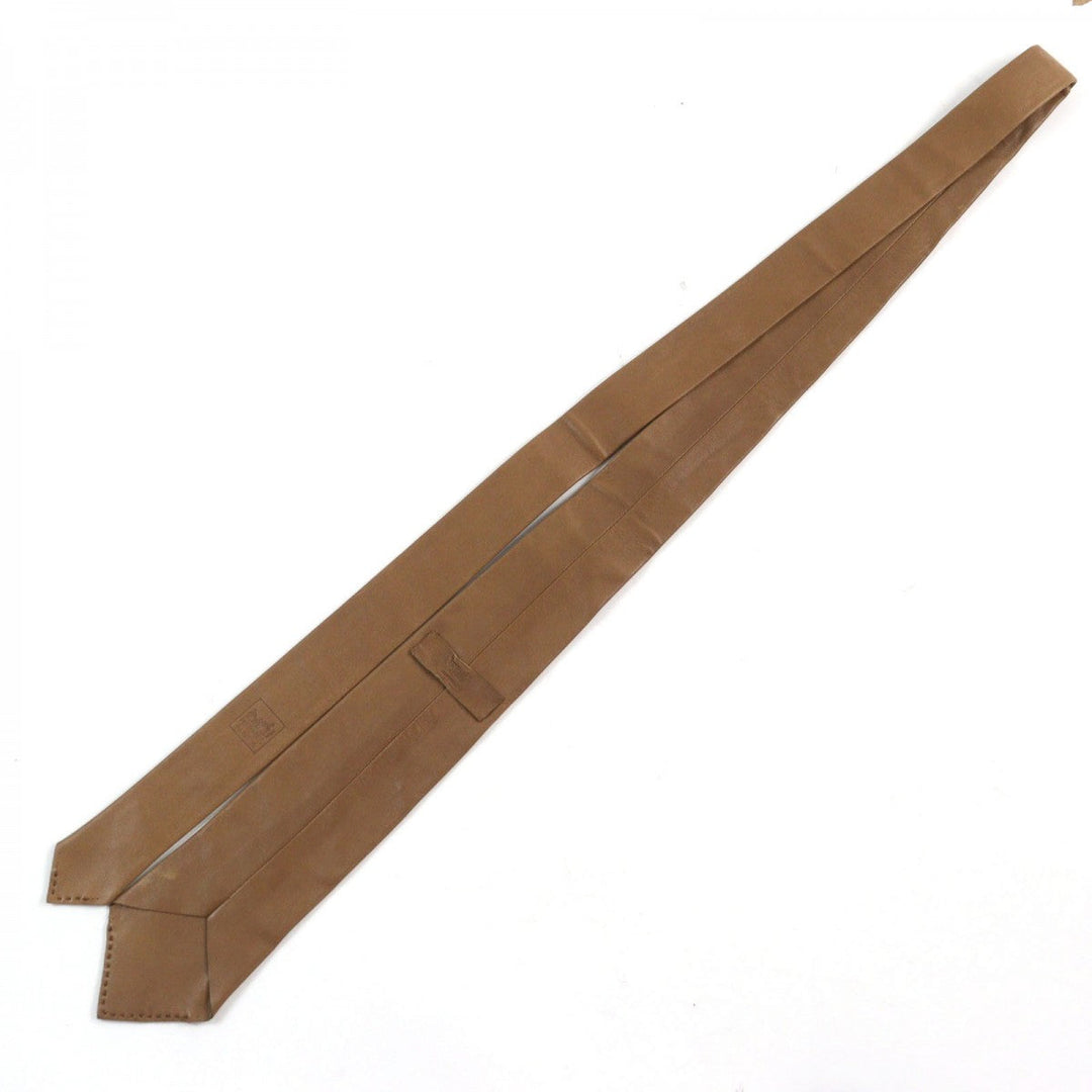 HERMES tie Main: Leather Brown mens Used Authentic
