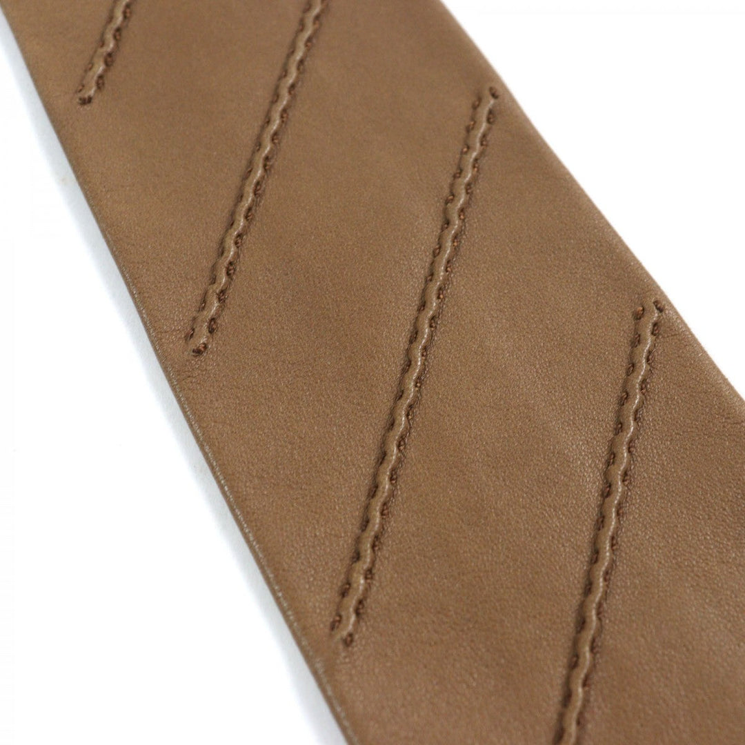 HERMES tie Main: Leather Brown mens Used Authentic