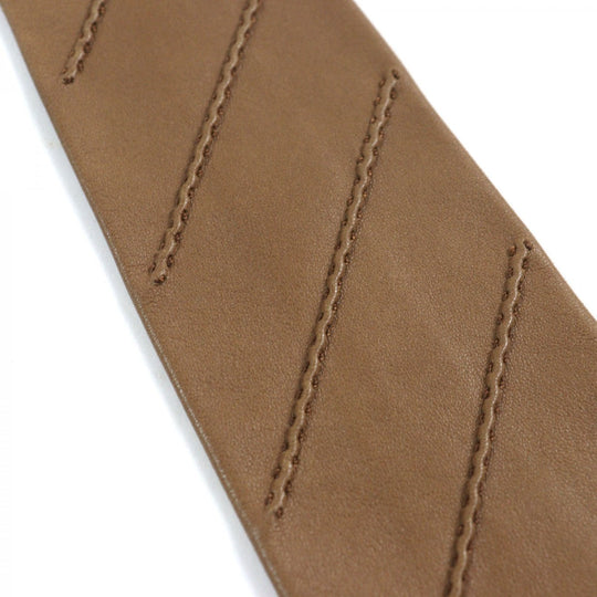 HERMES tie Main: Leather Brown mens Used Authentic