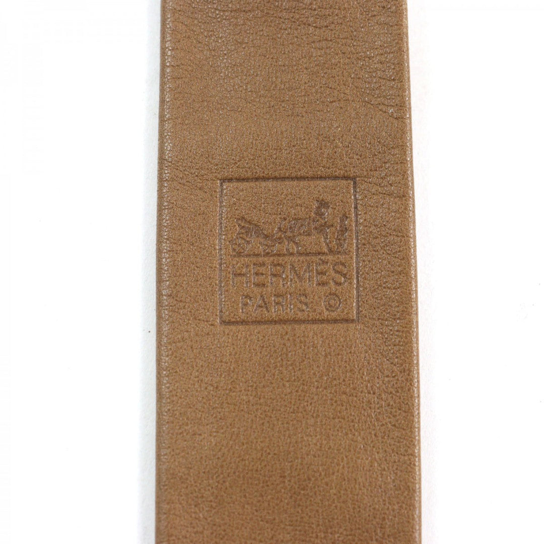 HERMES tie Main: Leather Brown mens Used Authentic