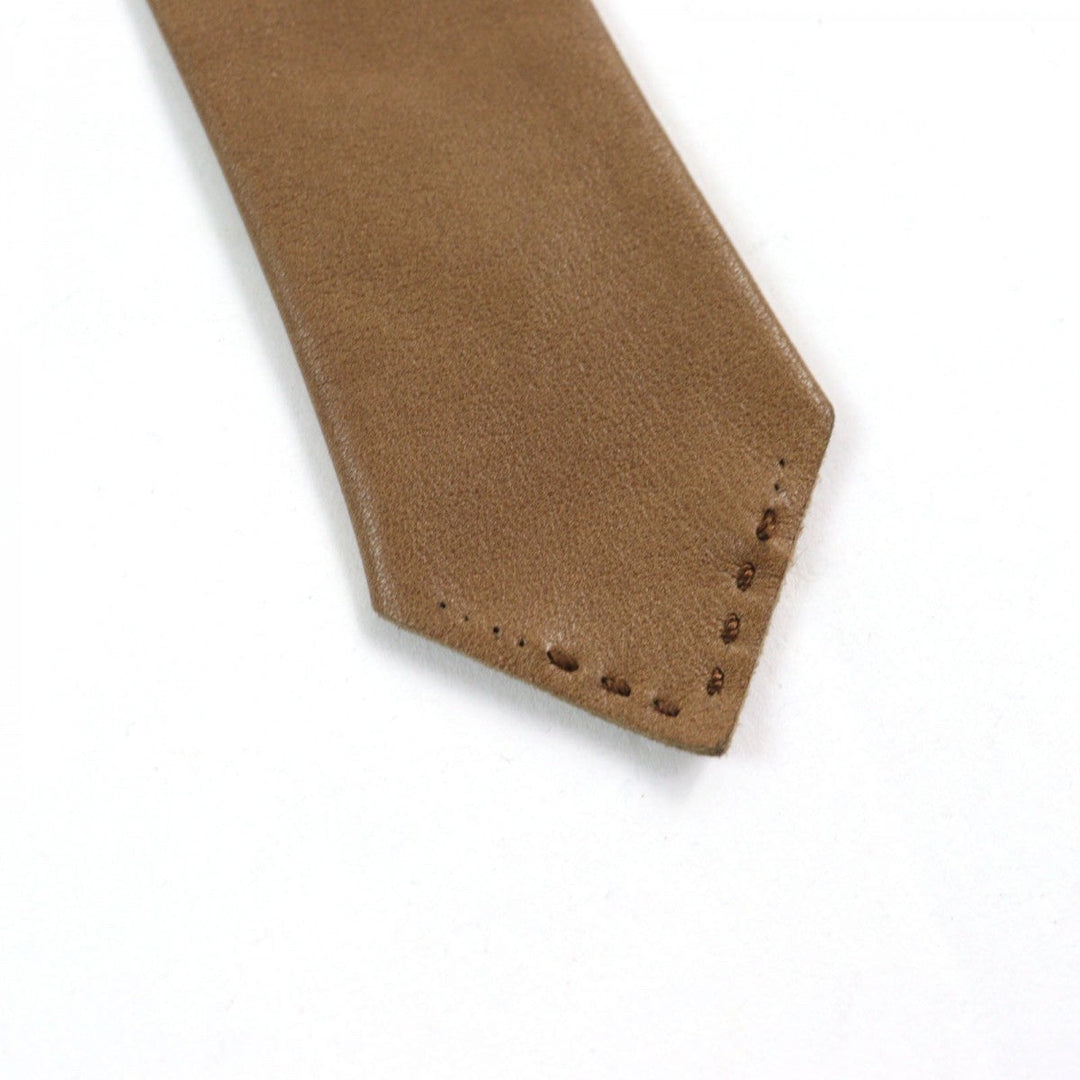 HERMES tie Main: Leather Brown mens Used Authentic