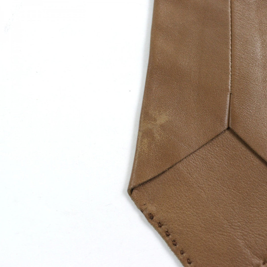 HERMES tie Main: Leather Brown mens Used Authentic