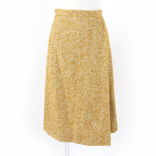 CHANEL Tweed skirt P49440V36375 Main: 74% wool, Main: 12% cotton, Main: 10% mohair, Main: 4% nylon, Lining: 100% silk Brown type Women 34 Used Authentic