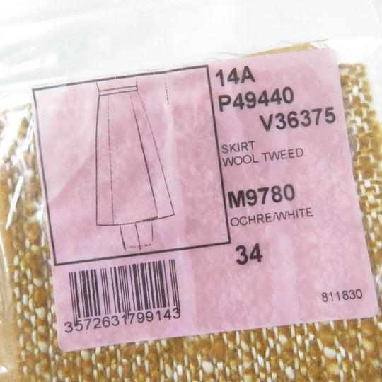 CHANEL Tweed skirt P49440V36375 Main: 74% wool, Main: 12% cotton, Main: 10% mohair, Main: 4% nylon, Lining: 100% silk Brown type Women 34 Used Authentic