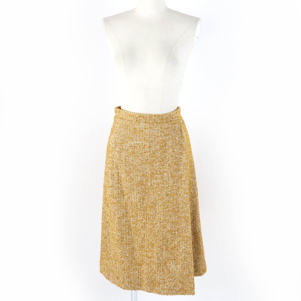 CHANEL Tweed skirt P49440V36375 Main: 74% wool, Main: 12% cotton, Main: 10% mohair, Main: 4% nylon, Lining: 100% silk Brown type Women 34 Used Authentic