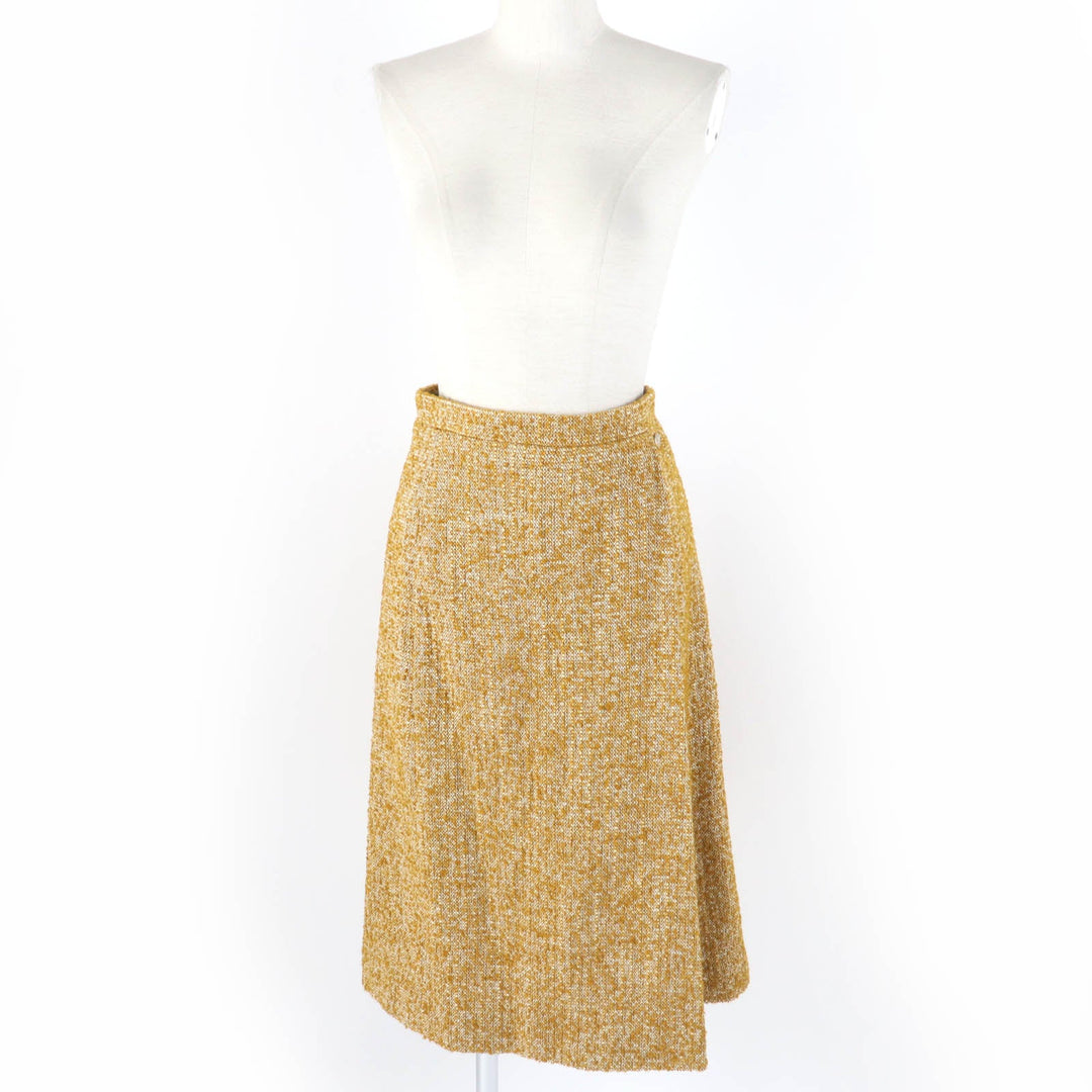 CHANEL Tweed skirt P49440V36375 Main: 74% wool, Main: 12% cotton, Main: 10% mohair, Main: 4% nylon, Lining: 100% silk Brown type Women 34 Used Authentic