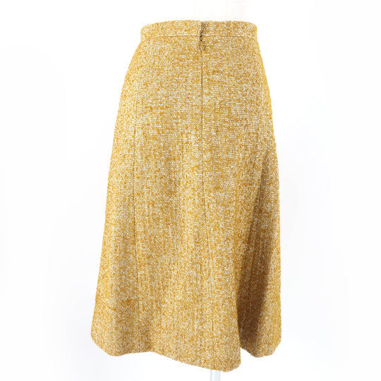 CHANEL Tweed skirt P49440V36375 Main: 74% wool, Main: 12% cotton, Main: 10% mohair, Main: 4% nylon, Lining: 100% silk Brown type Women 34 Used Authentic