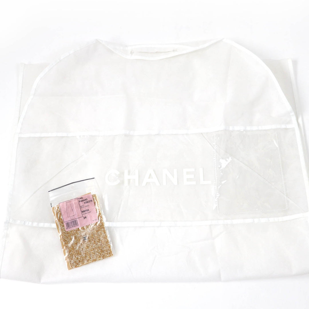 CHANEL Tweed skirt P49440V36375 Main: 74% wool, Main: 12% cotton, Main: 10% mohair, Main: 4% nylon, Lining: 100% silk Brown type Women 34 Used Authentic