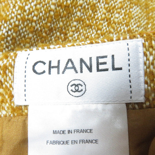 CHANEL Tweed skirt P49440V36375 Main: 74% wool, Main: 12% cotton, Main: 10% mohair, Main: 4% nylon, Lining: 100% silk Brown type Women 34 Used Authentic