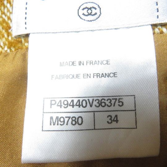 CHANEL Tweed skirt P49440V36375 Main: 74% wool, Main: 12% cotton, Main: 10% mohair, Main: 4% nylon, Lining: 100% silk Brown type Women 34 Used Authentic