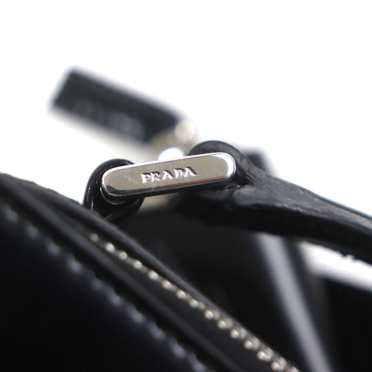 PRADA Shoulder Bag 2VH069 Main: Brushed leather black Brick mens Used Authentic