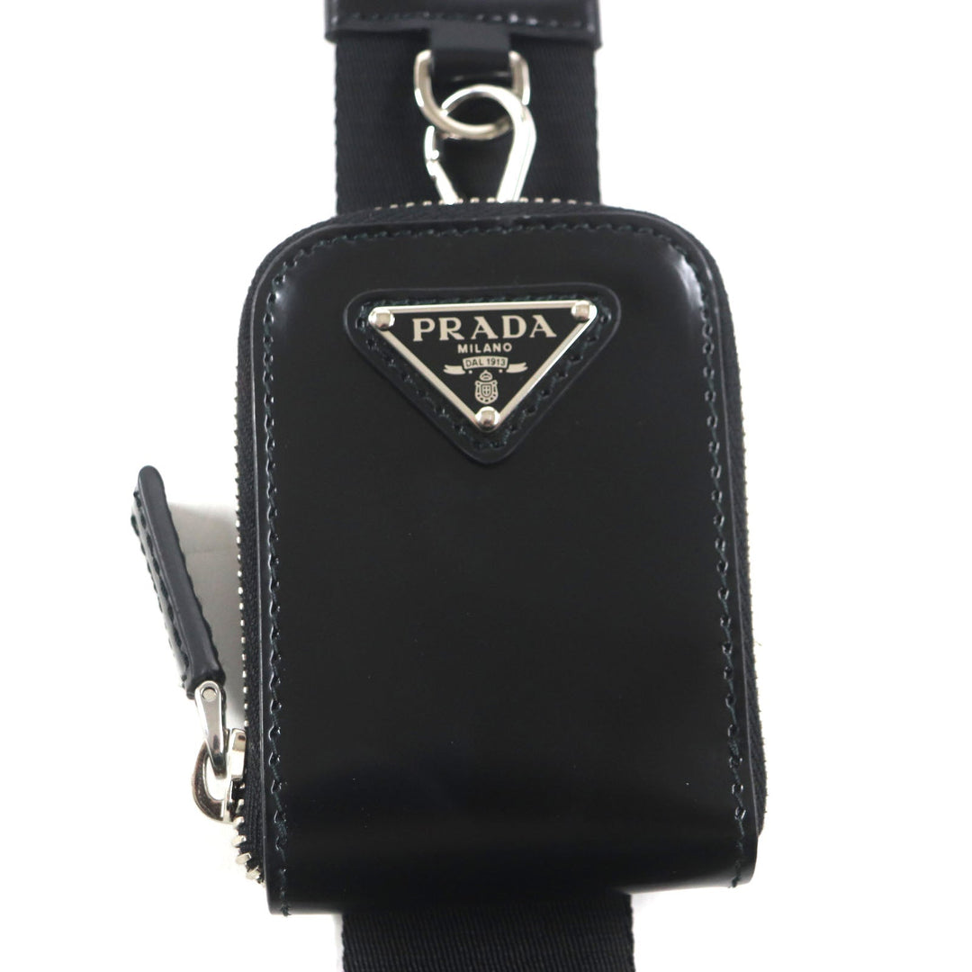 PRADA Shoulder Bag 2VH069 Main: Brushed leather black Brick mens Used Authentic