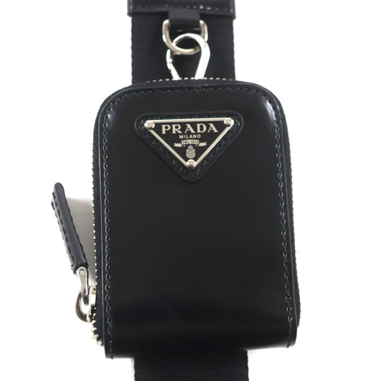 PRADA Shoulder Bag 2VH069 Main: Brushed leather black Brick mens Used Authentic