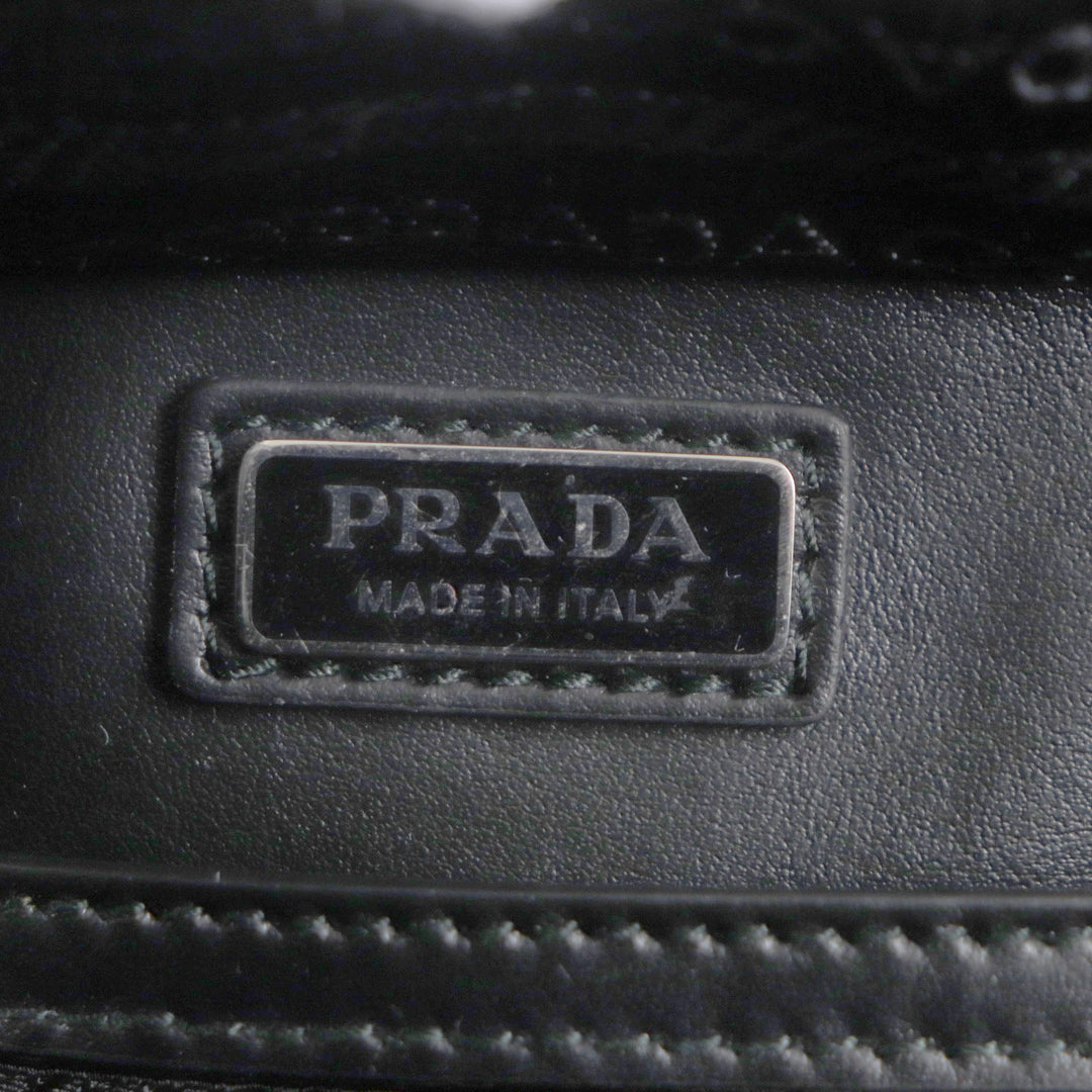 PRADA Shoulder Bag 2VH069 Main: Brushed leather black Brick mens Used Authentic