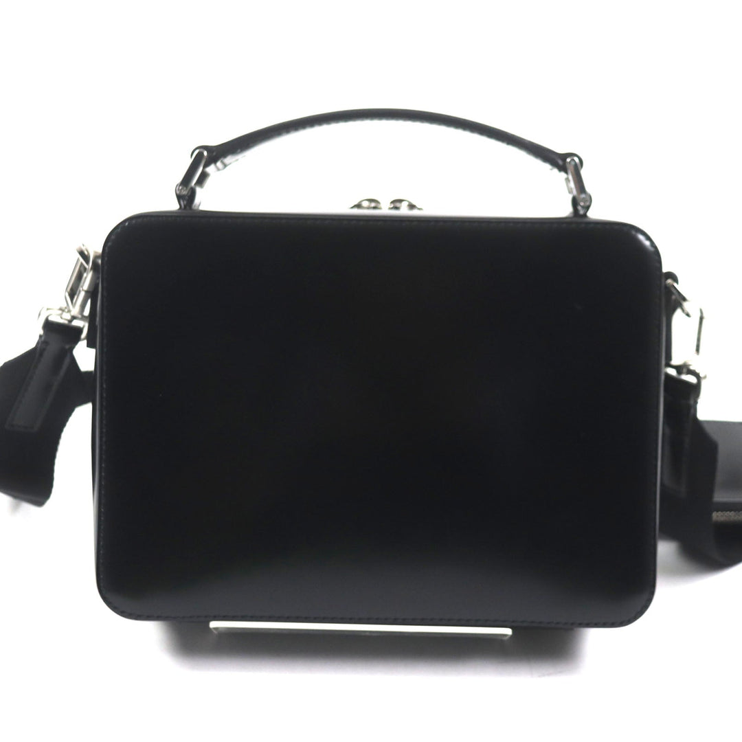 PRADA Shoulder Bag 2VH069 Main: Brushed leather black Brick mens Used Authentic