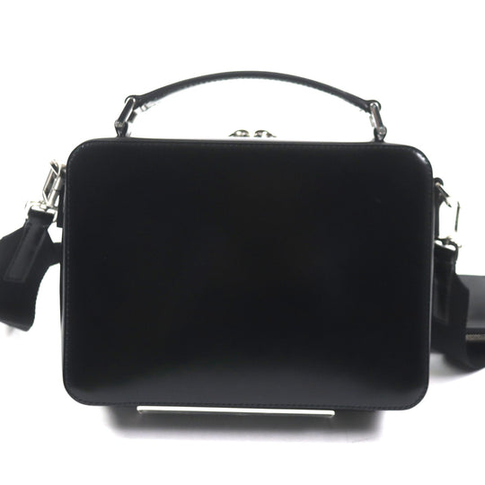 PRADA Shoulder Bag 2VH069 Main: Brushed leather black Brick mens Used Authentic