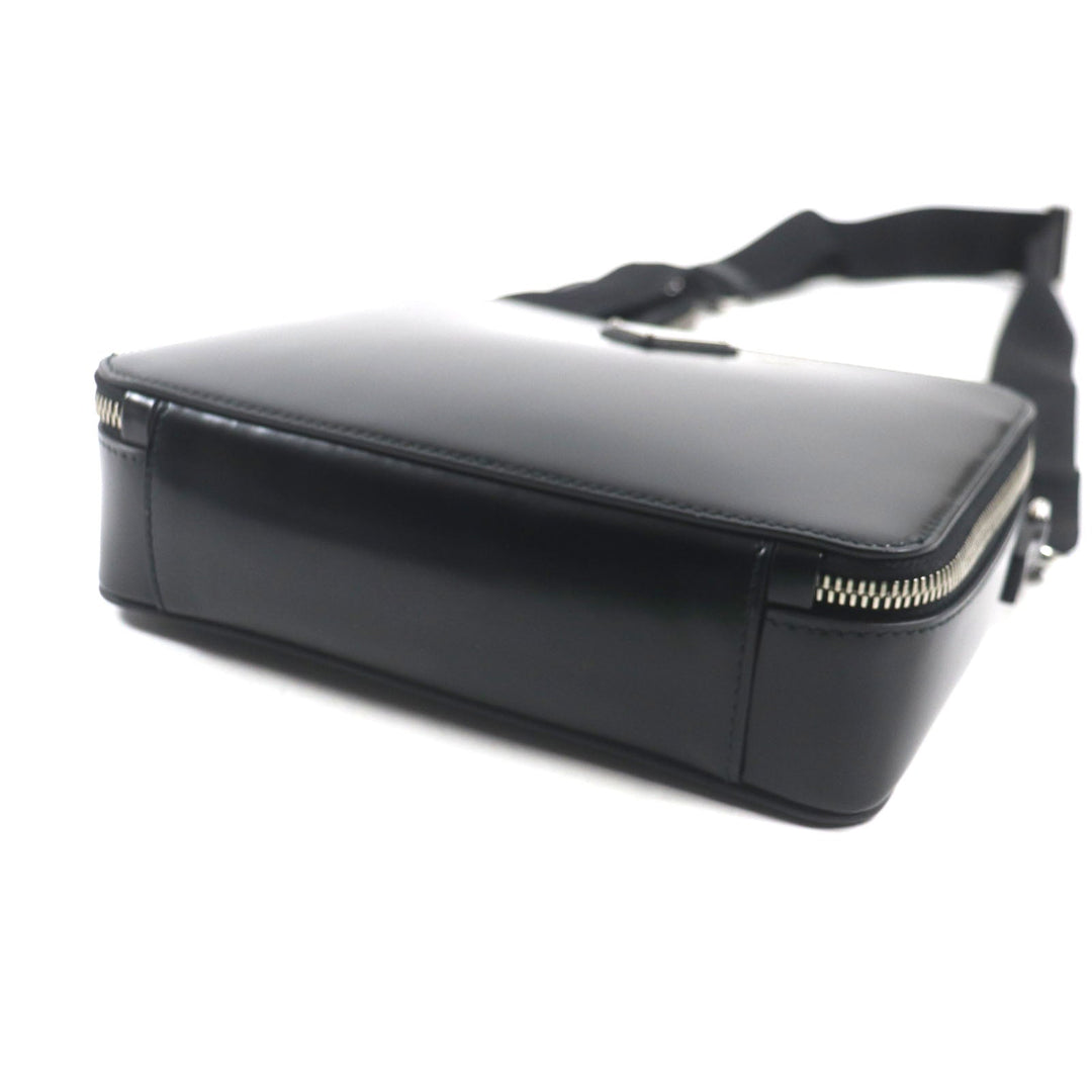 PRADA Shoulder Bag 2VH069 Main: Brushed leather black Brick mens Used Authentic
