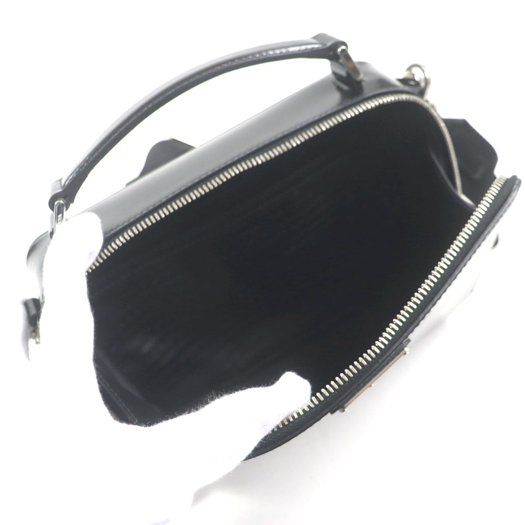 PRADA Shoulder Bag 2VH069 Main: Brushed leather black Brick mens Used Authentic