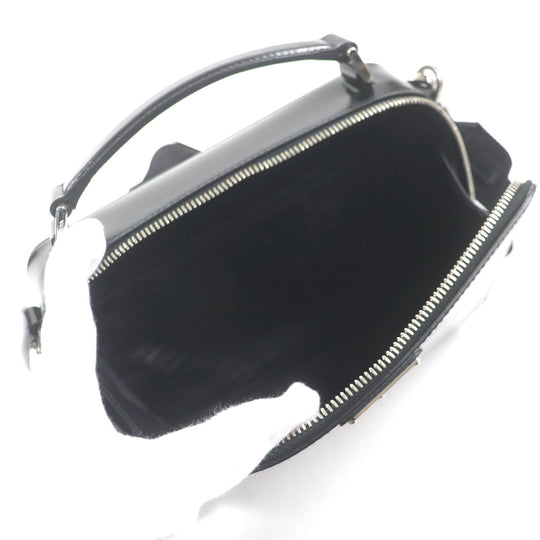PRADA Shoulder Bag 2VH069 Main: Brushed leather black Brick mens Used Authentic