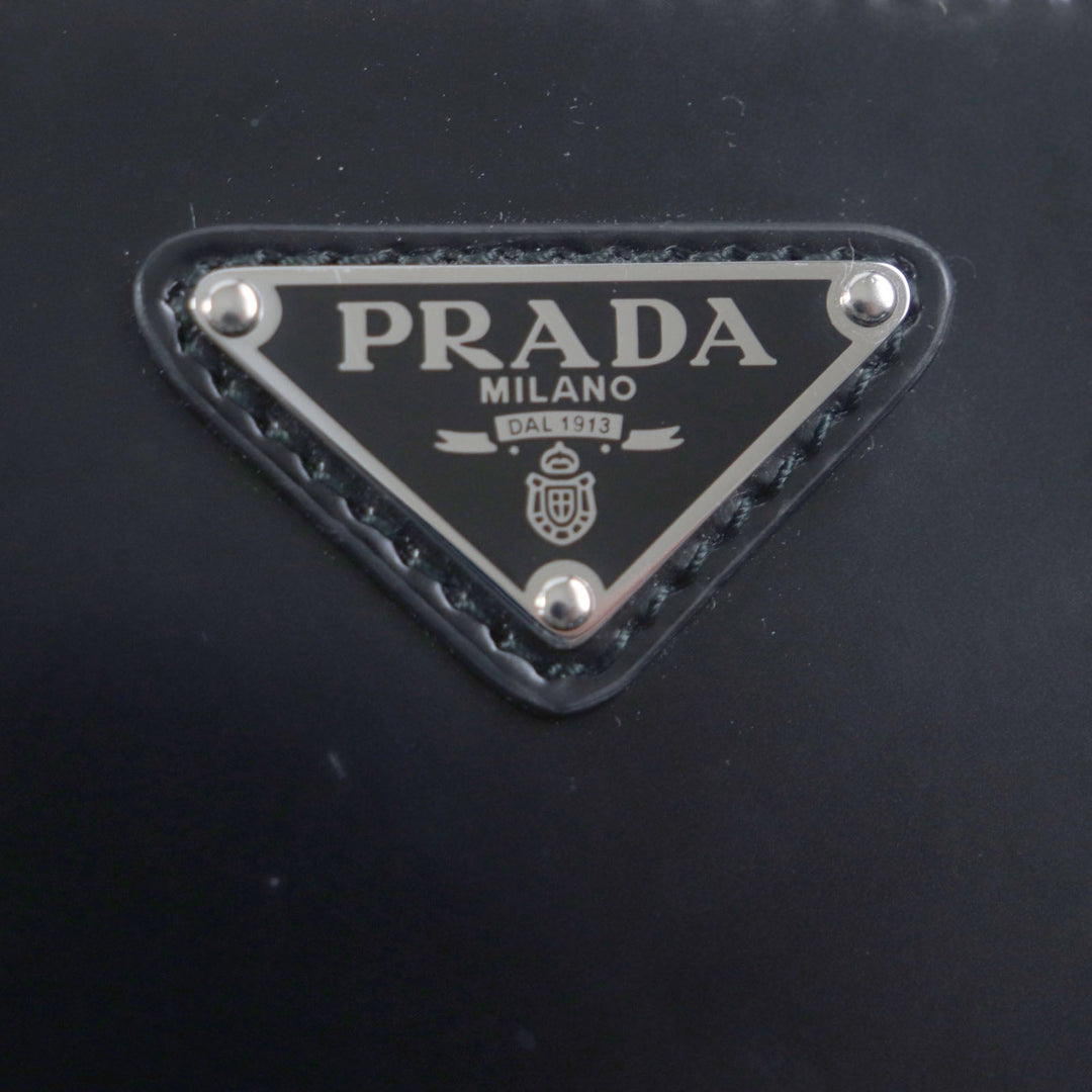 PRADA Shoulder Bag 2VH069 Main: Brushed leather black Brick mens Used Authentic