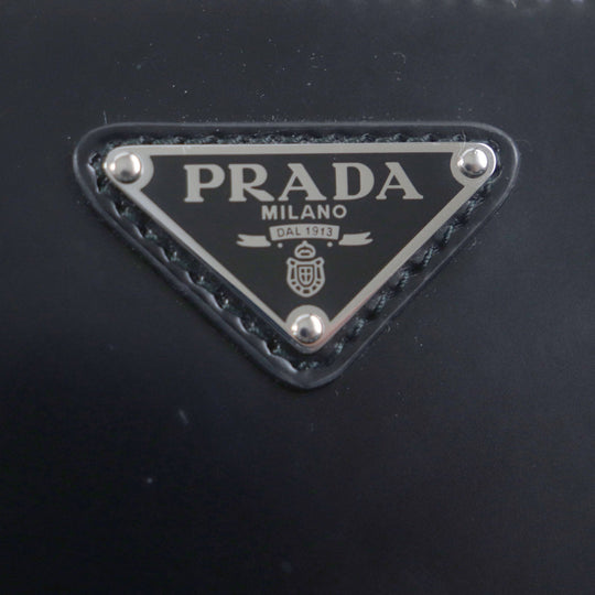 PRADA Shoulder Bag 2VH069 Main: Brushed leather black Brick mens Used Authentic