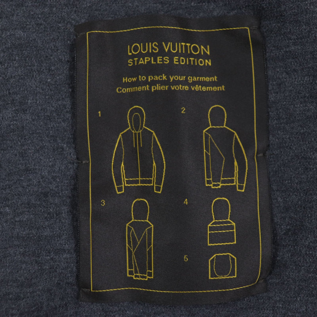 LOUIS VUITTON Hoodie Main: 82% cotton, Main: 18% nylon Dark gray mens L Used Authentic