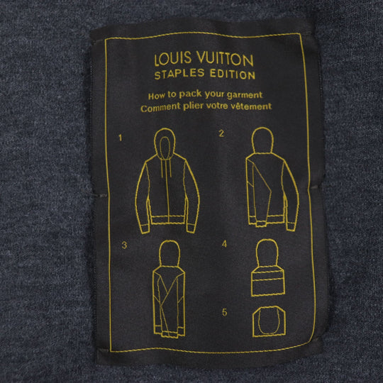 LOUIS VUITTON Hoodie Main: 82% cotton, Main: 18% nylon Dark gray mens L Used Authentic
