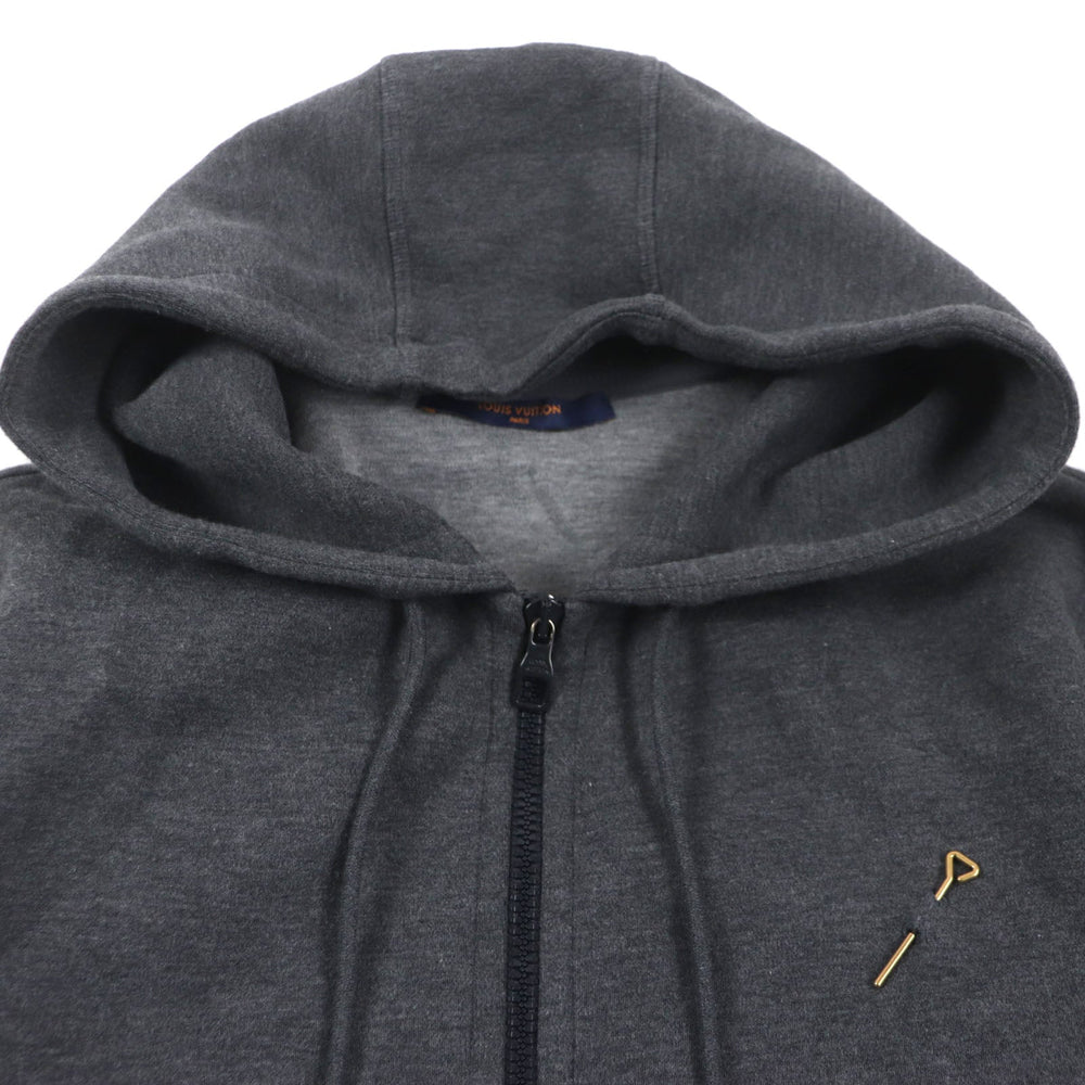 LOUIS VUITTON Hoodie Main: 82% cotton, Main: 18% nylon Dark gray mens L Used Authentic