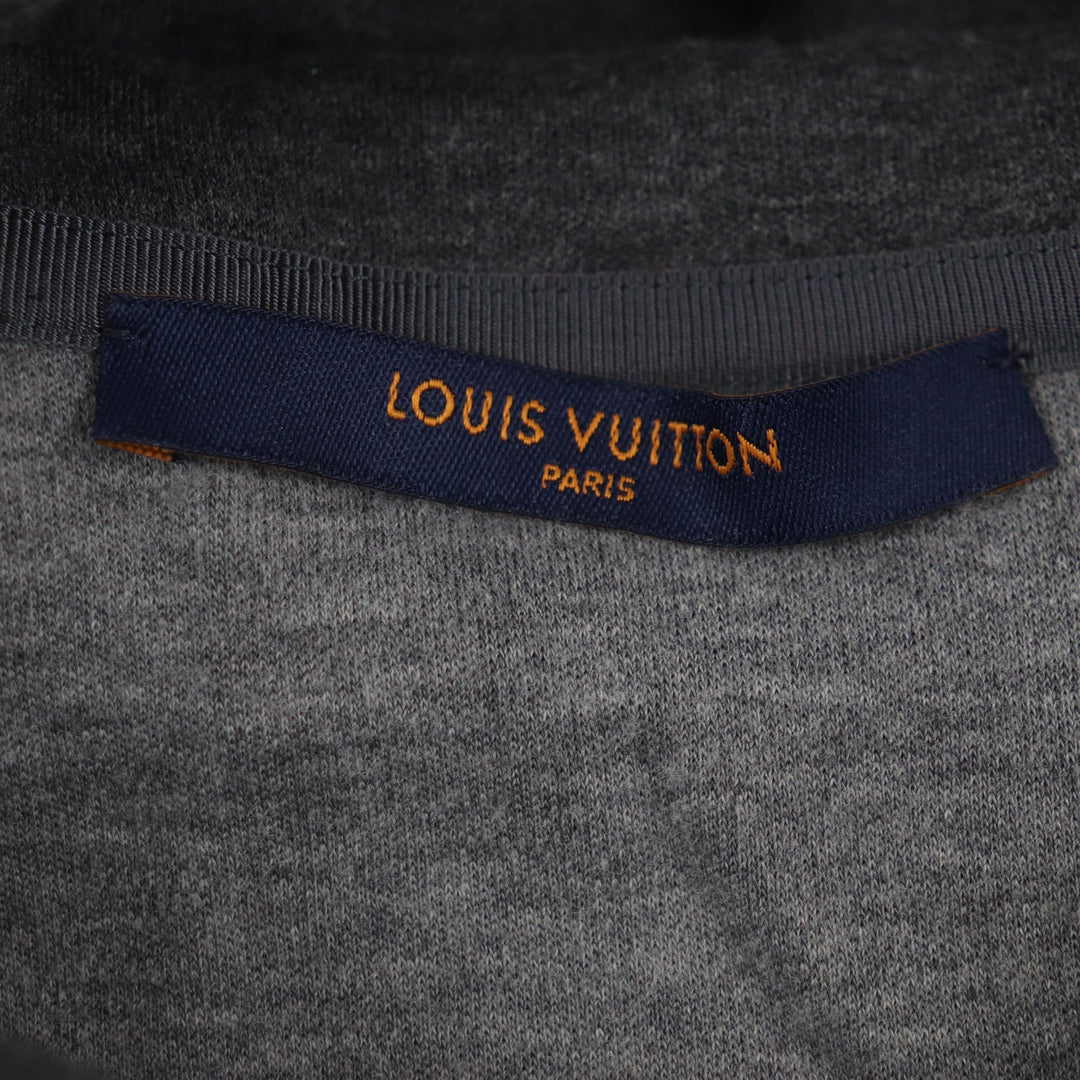 LOUIS VUITTON Hoodie Main: 82% cotton, Main: 18% nylon Dark gray mens L Used Authentic