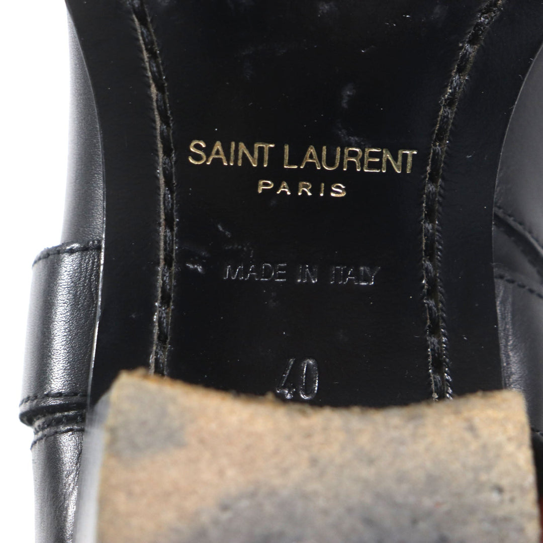 SAINT LAURENT PARIS short boots 496880 Main: Leather black Wyatt mens 40 Used Authentic