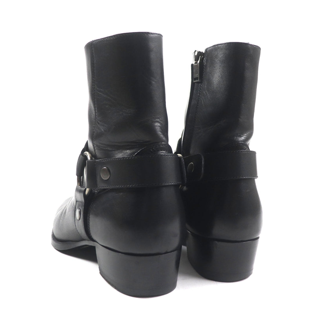 SAINT LAURENT PARIS short boots 496880 Main: Leather black Wyatt mens 40 Used Authentic