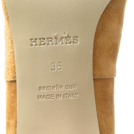 HERMES Knee-high boots Main: Suede leather light brown Versailles Women 36 Used Authentic