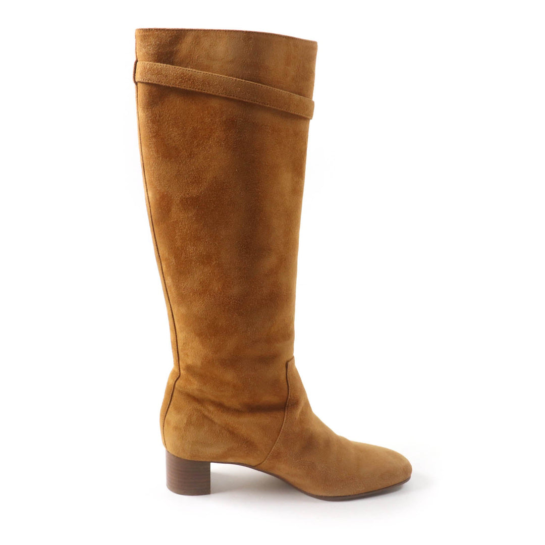 HERMES Knee-high boots Main: Suede leather light brown Versailles Women 36 Used Authentic