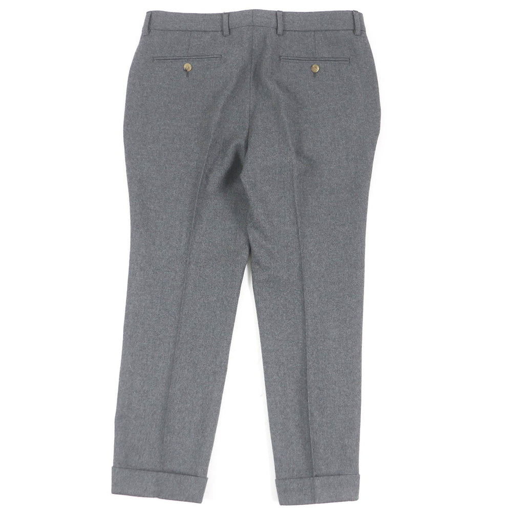 GUCCI slacks 698813 Outer material: 100% wool, leather part: cowhide gray mens 50 Used Authentic