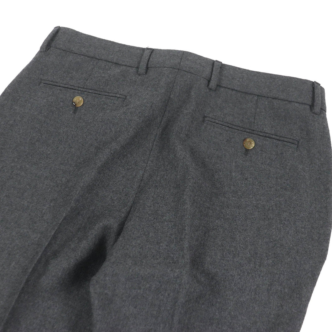 GUCCI slacks 698813 Outer material: 100% wool, leather part: cowhide gray mens 50 Used Authentic