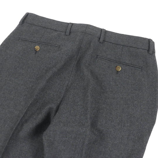 GUCCI slacks 698813 Outer material: 100% wool, leather part: cowhide gray mens 50 Used Authentic