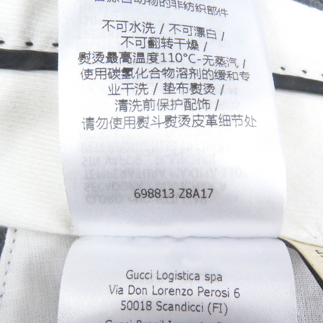 GUCCI slacks 698813 Outer material: 100% wool, leather part: cowhide gray mens 50 Used Authentic